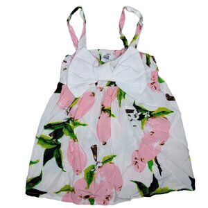 Mini Kids Girls floral bow sleeeveless flouncy shirt  With Bow and flowers sz 7